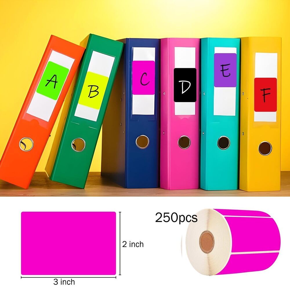4012 Rectangular Pink Color Coding Label Stickers 2 x 3 Inch Color-Code - Picture 2 of 8